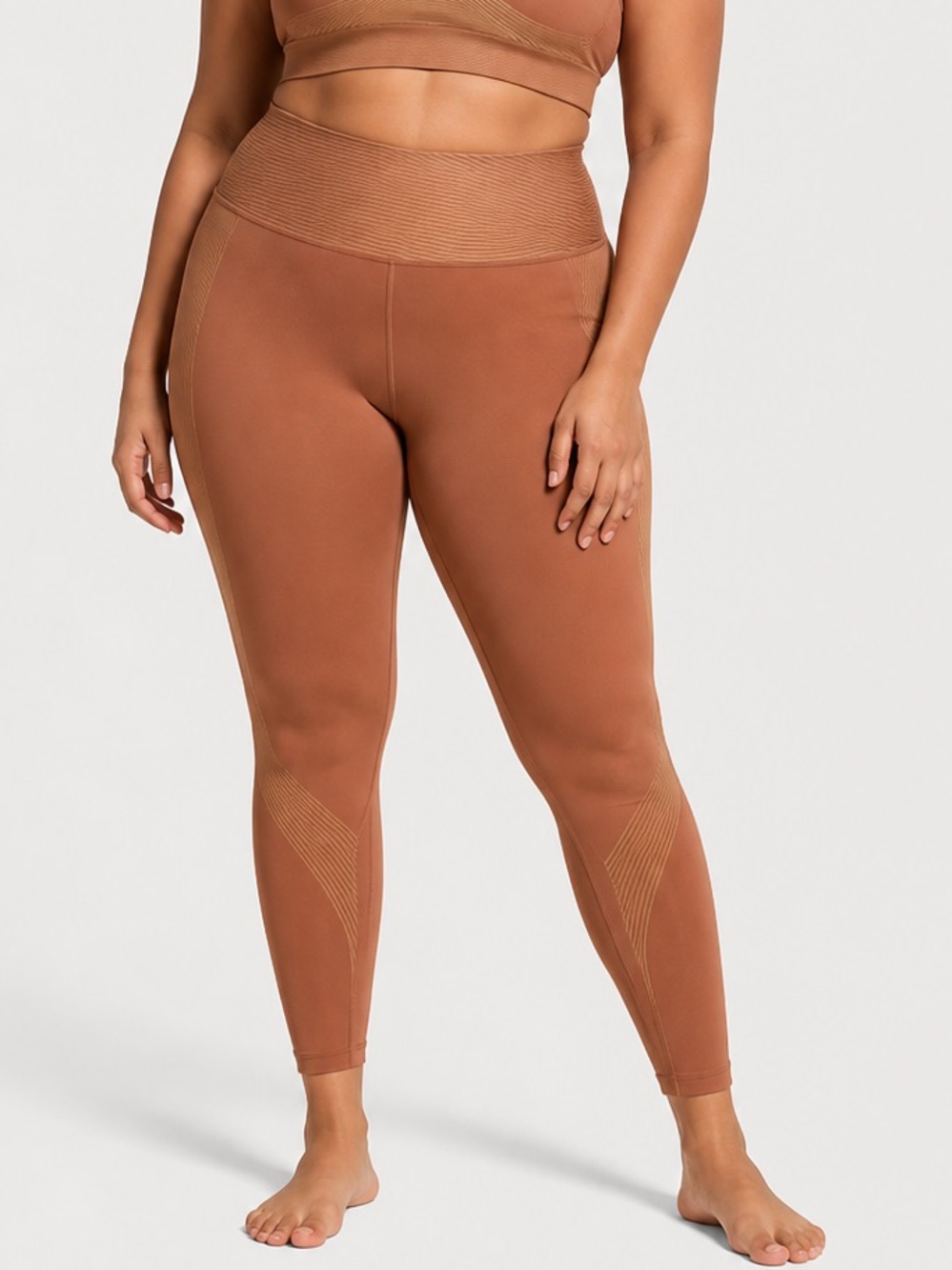 Victoria's Secret Brown & Gold Essential Shine Pocket Leggings Large